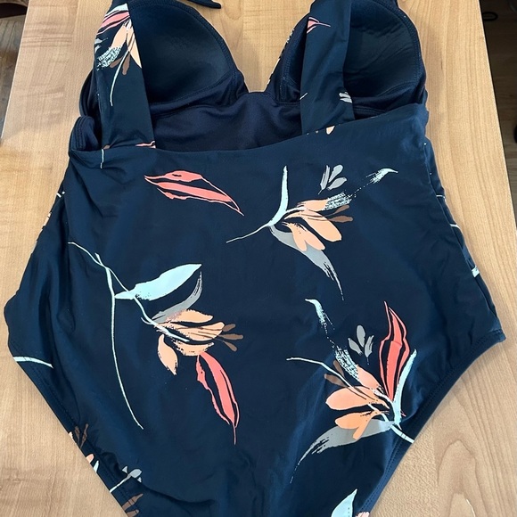 Floral Black One-Piece Swimsuit - Picture 2 of 4